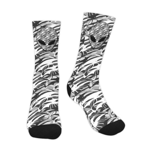Alien Face with Troops Trouser Socks (For Men)