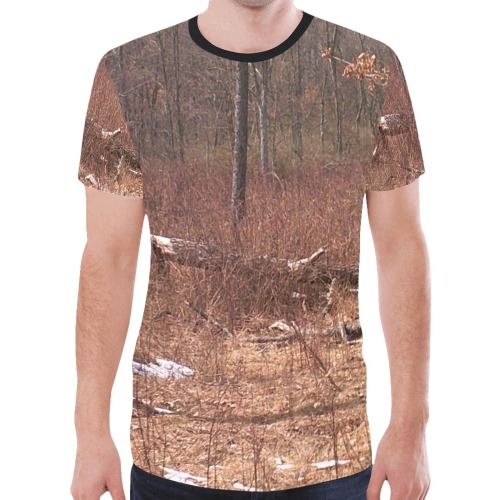 Falling tree in the woods New All Over Print T-shirt for Men (Model T45)