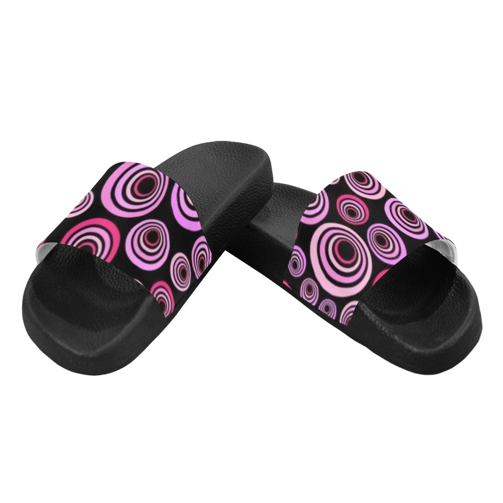 Retro Psychedelic Pretty Pink Pattern Men's Slide Sandals (Model 057)