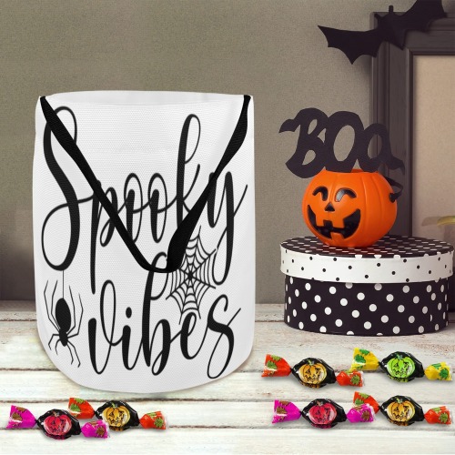 SPOOKY VIBES BLACK & WHITE  TRICK OR TREAT BAG Halloween Candy Bag