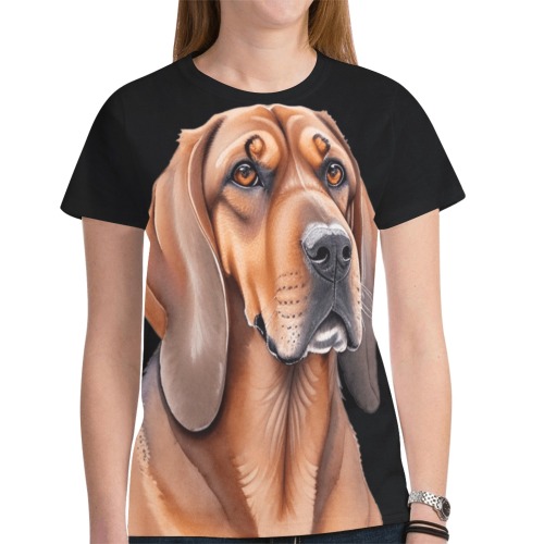 Bloodhound New All Over Print T-shirt for Women (Model T45)