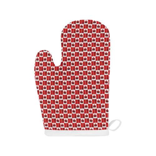 Canadian Flag Linen Oven Mitt (Two Pieces)
