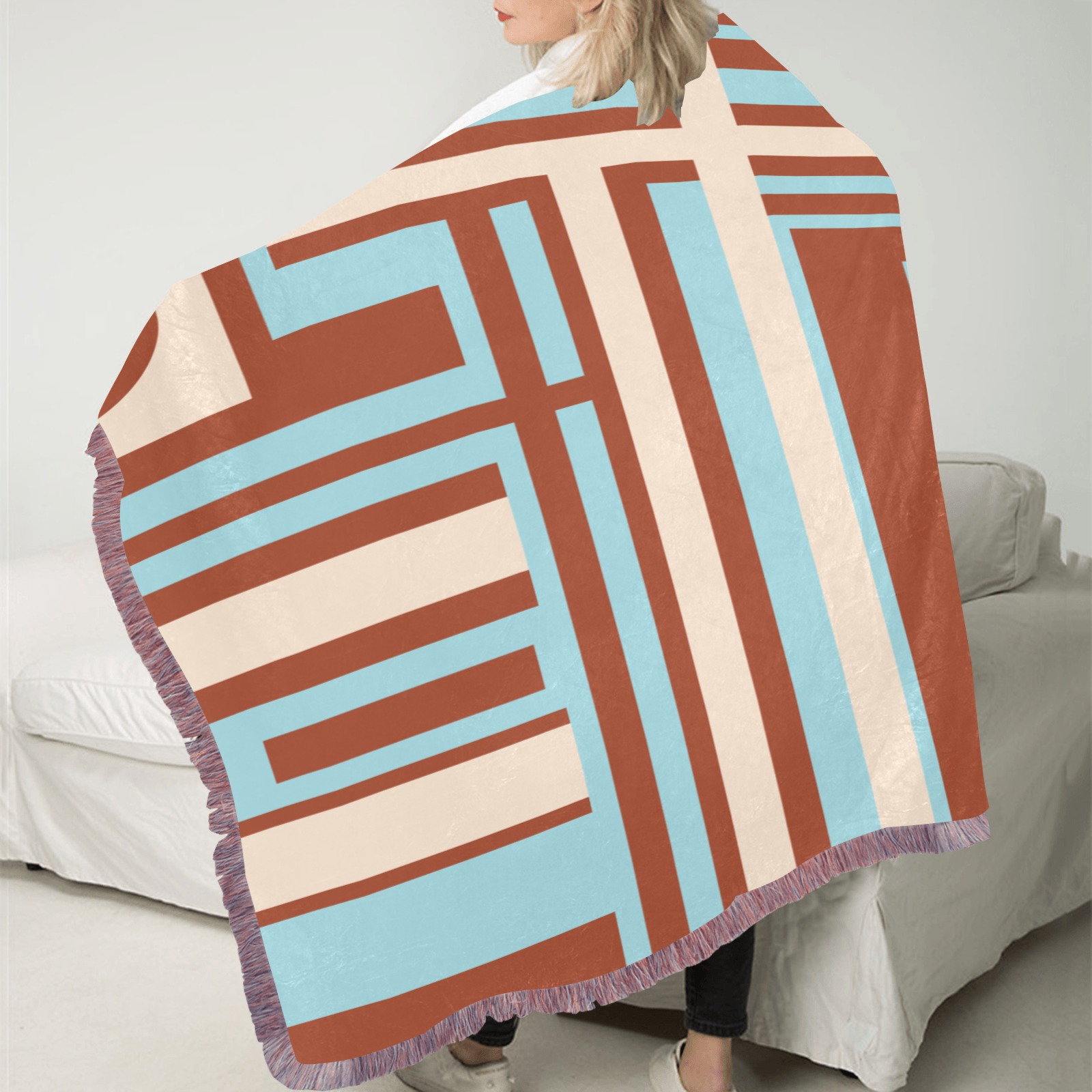 Model 1 Ultra-Soft Fringe Blanket 40"x50" (Mixed Pink)