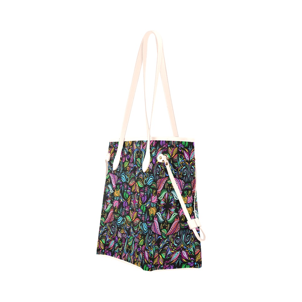 Whimsical Blooms Clover Canvas Tote Bag (Model 1661)
