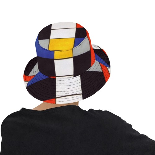 Composition A by Piet Mondrian All Over Print Bucket Hat for Men