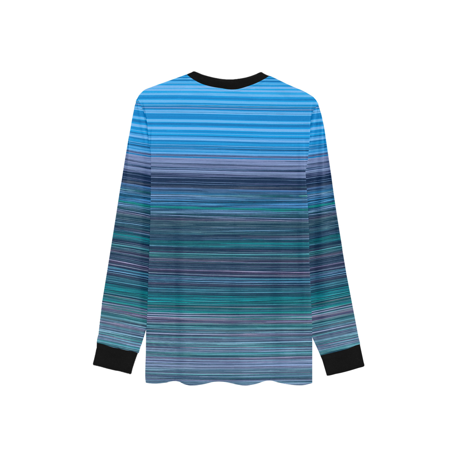 Abstract Blue Horizontal Stripes Men's Pajama Top