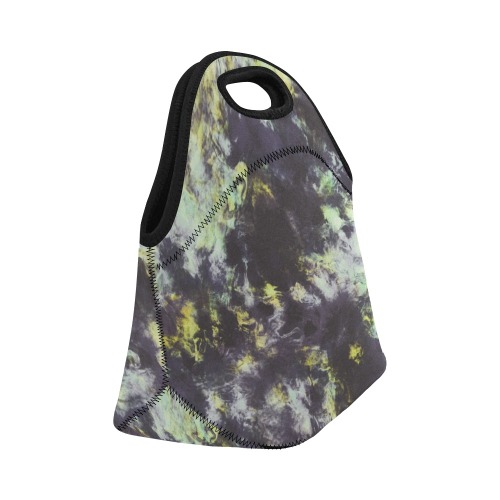 Green and black colorful marbling Neoprene Lunch Bag/Small (Model 1669)