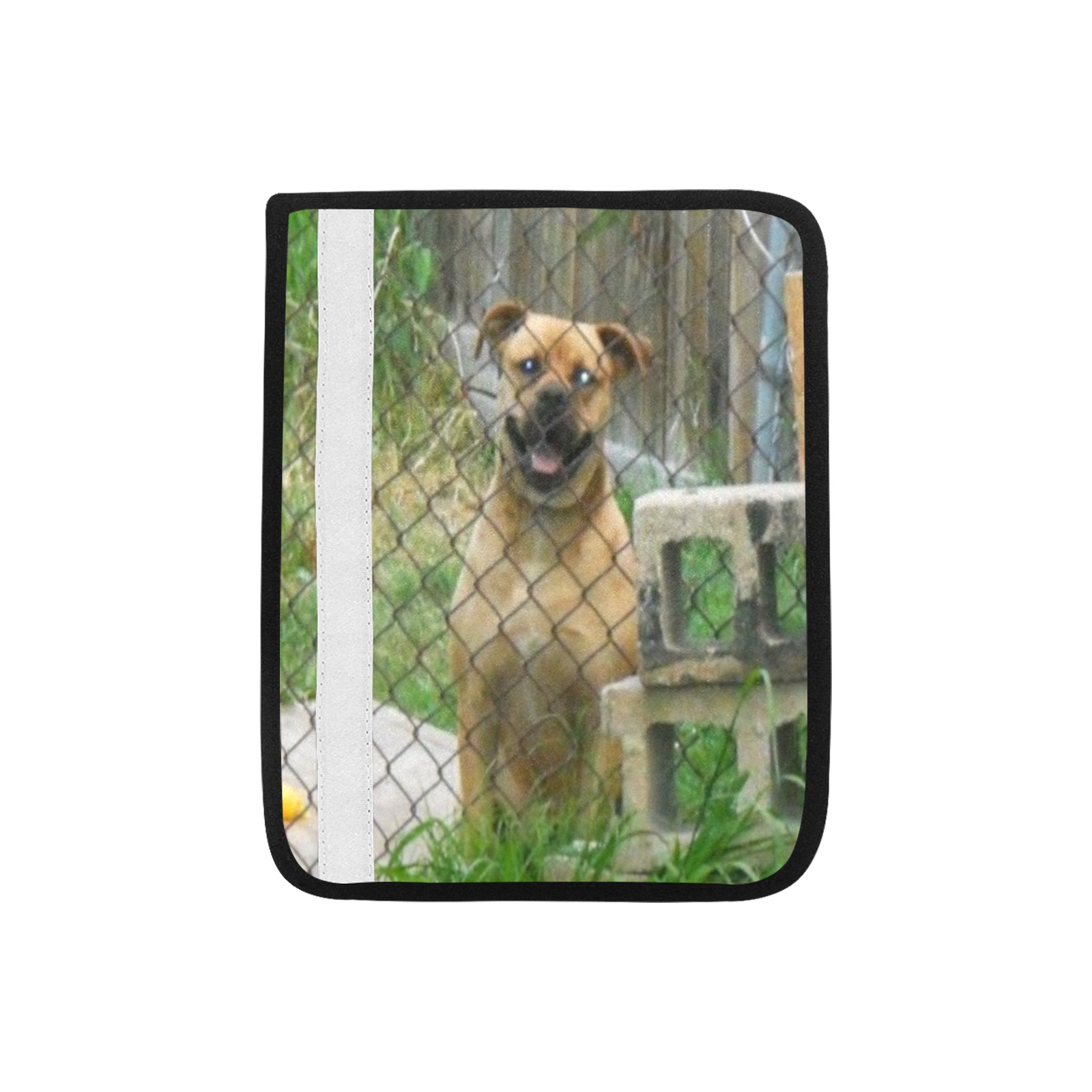 A Smiling Dog Car Seat Belt Cover 7''x8.5''