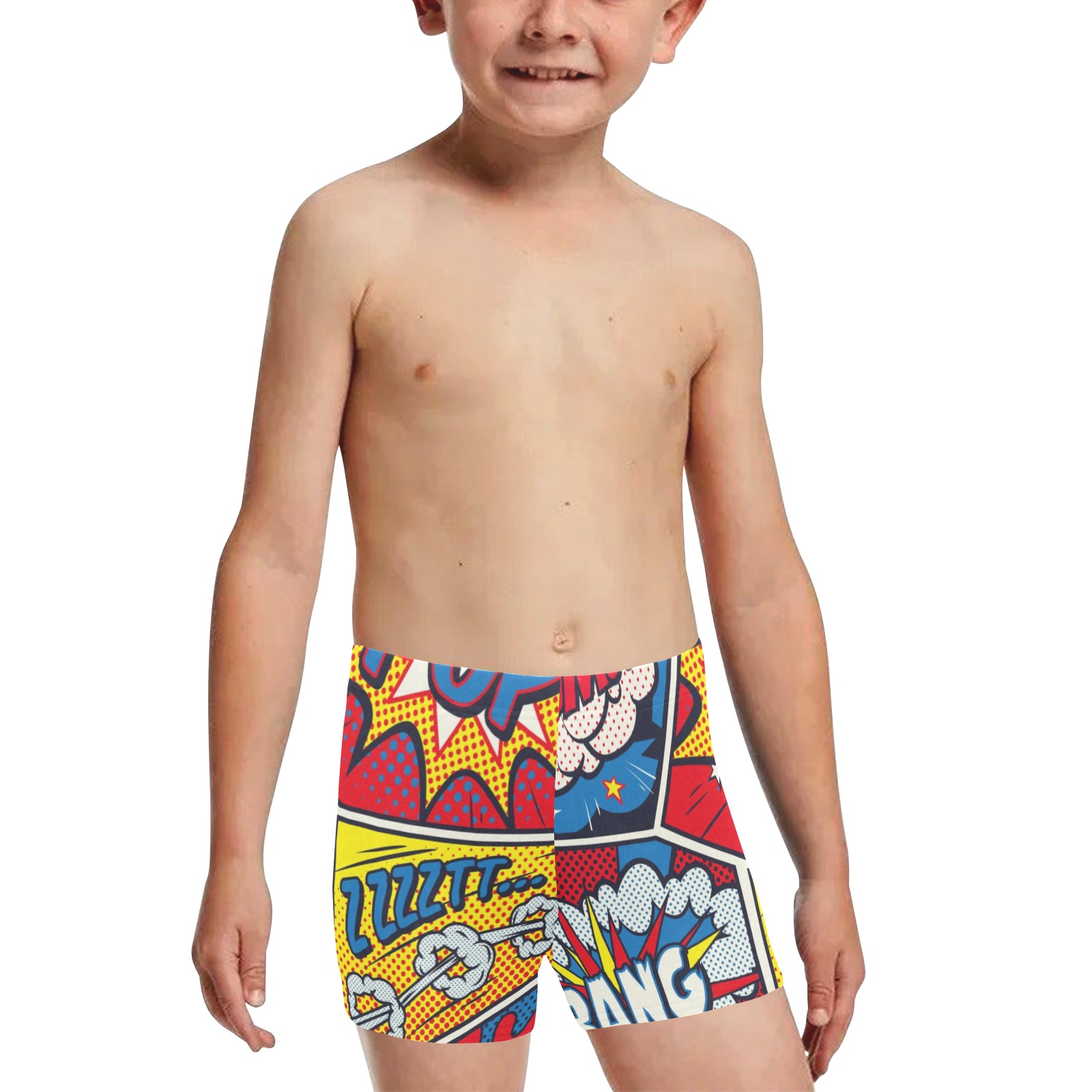 Abstract Retro Pop Little Boys' Swimming Trunks (Model L57)