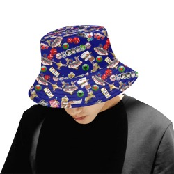 Las Vegas Icons Gamblers Delight / Blue All Over Print Bucket Hat for Men
