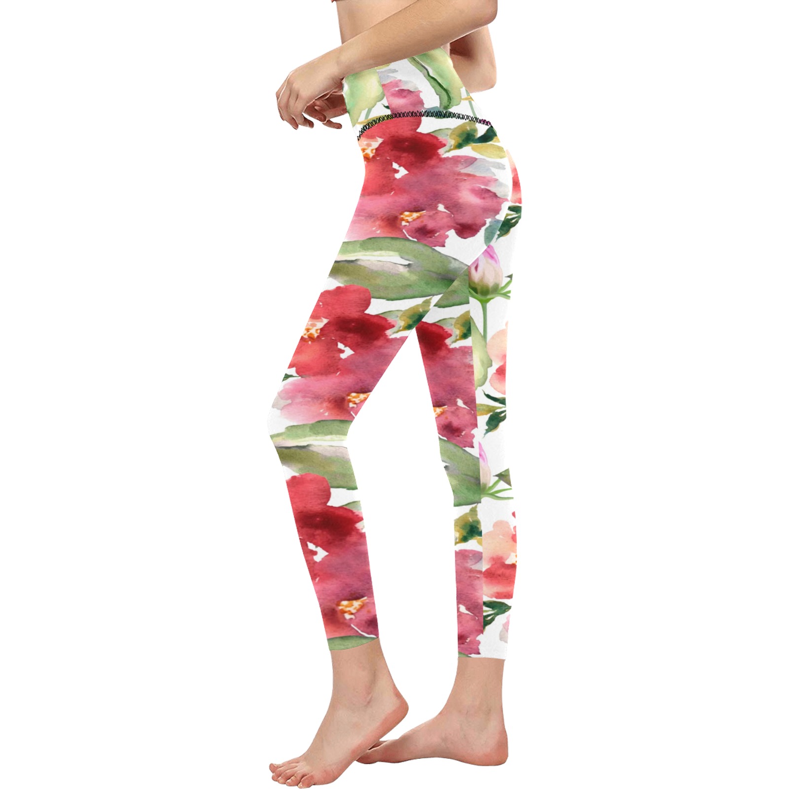 Waterfloral Women's All Over Print High-Waisted Leggings (Model L36)