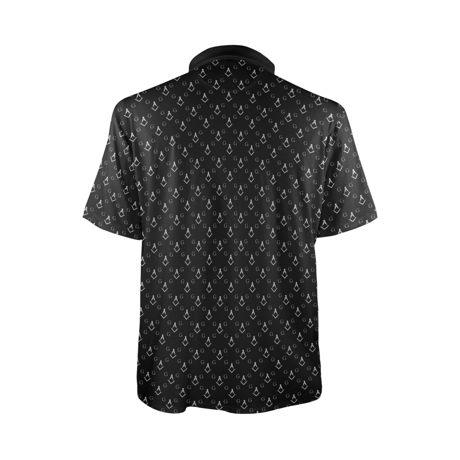 Black G Men's All Over Print Polo Shirt (Model T55)