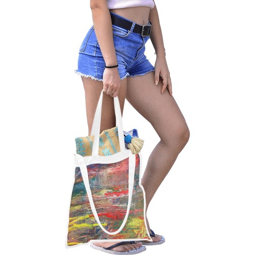 down by the Lake Canvas Tote Bag/Medium (Model 1701)