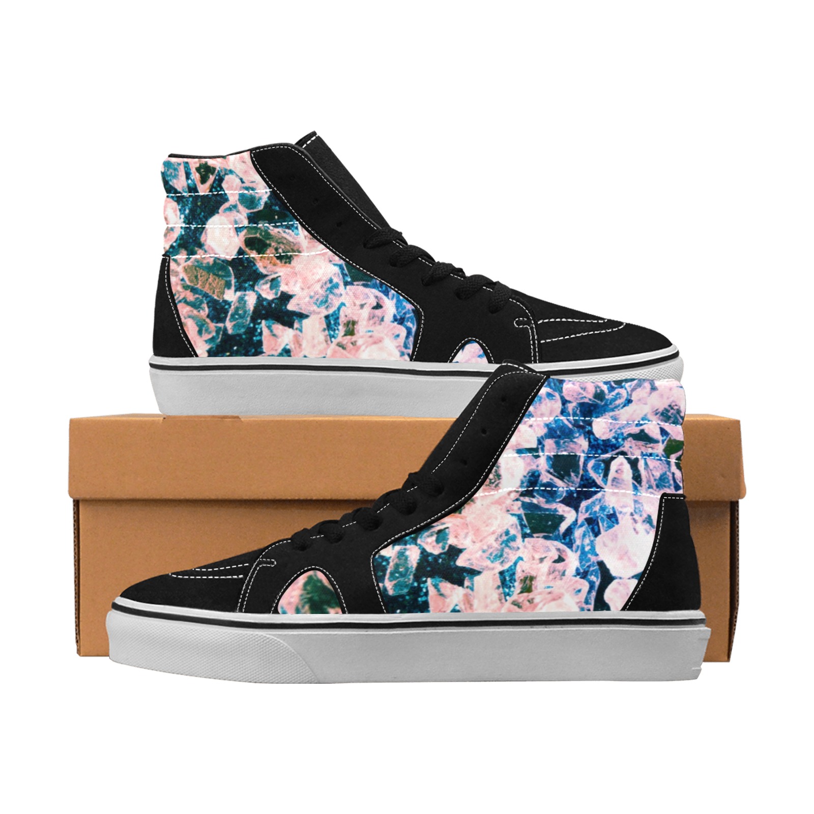 Vintage glitter_012 Women's High Top Skateboarding Shoes (Model E0011