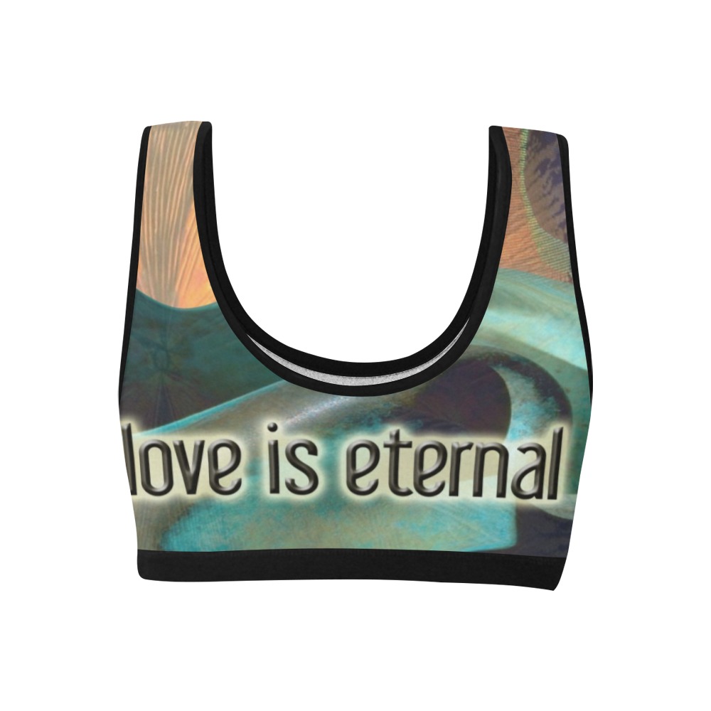 love is eternal sports bra Women's All Over Print Sports Bra (Model T52)