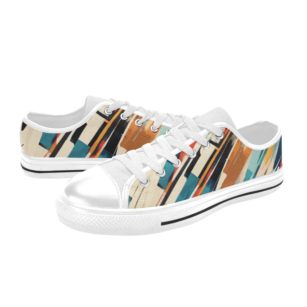 Classy abstract art of shapeless forms and colors Women's Classic Canvas Shoes (Model 018)