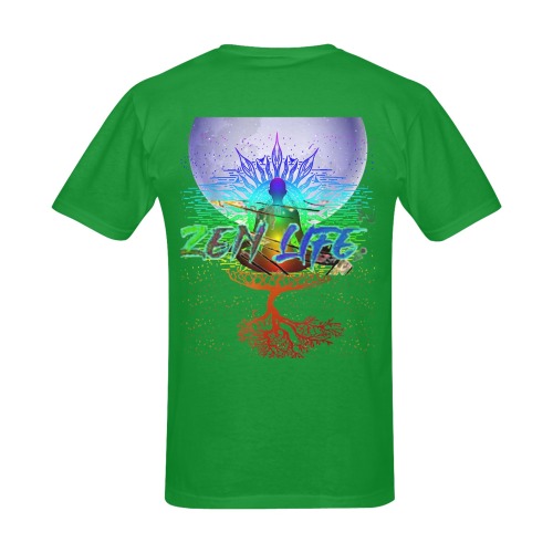 Zen Life Green Tree Of Life Men's Slim Fit T-shirt (Model T13)
