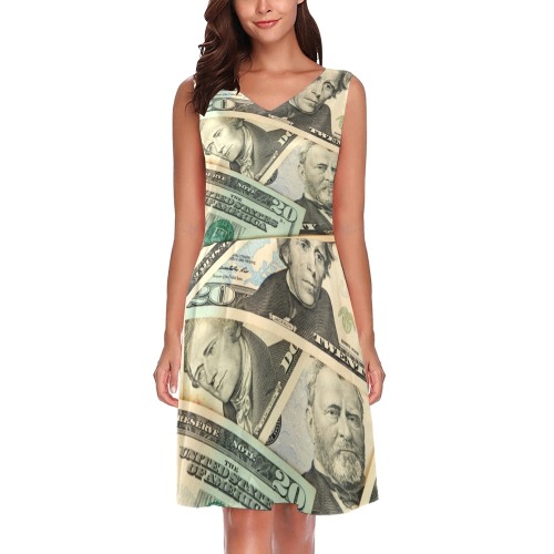 US PAPER CURRENCY Chryseis Sleeveless Pleated Dress(Model D07)