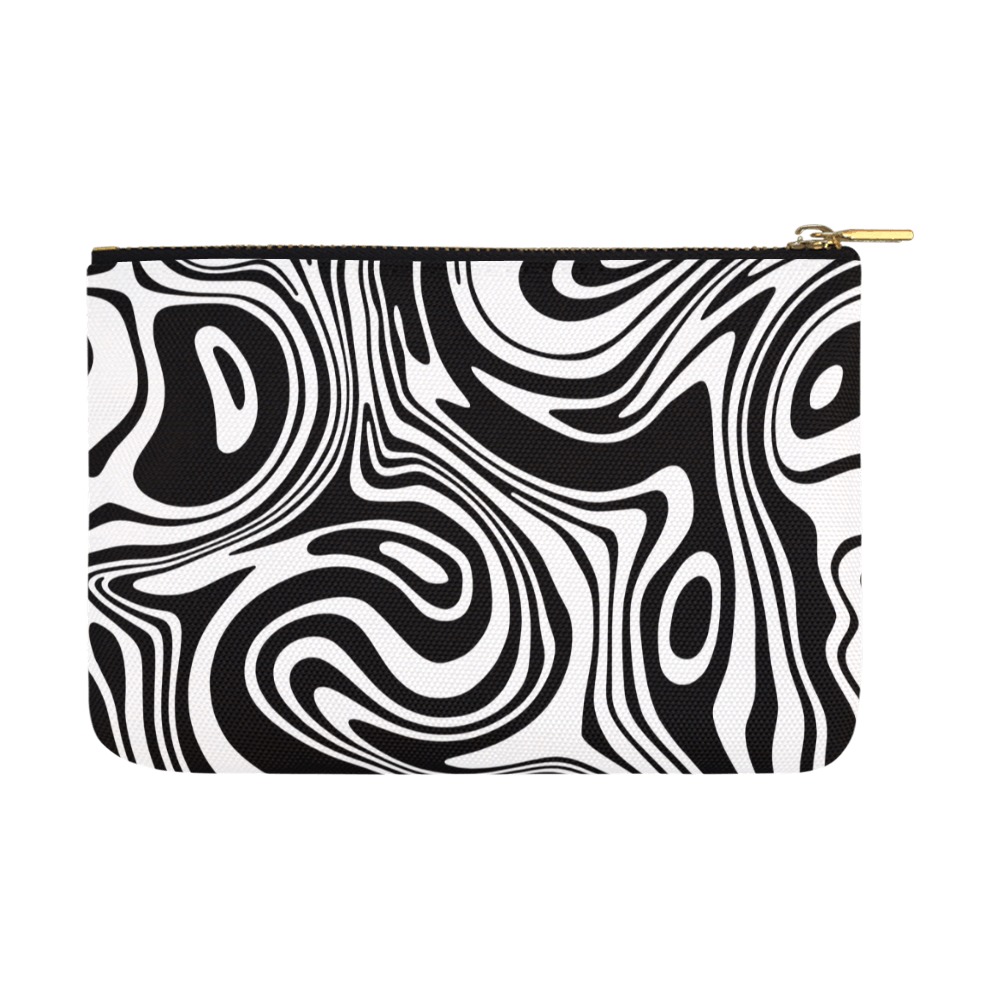 Black and White Marble Carry-All Pouch 12.5''x8.5''