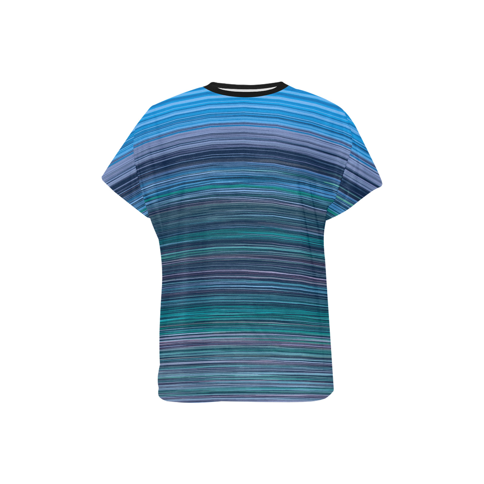 Abstract Blue Horizontal Stripes Women's Pajama T-shirt