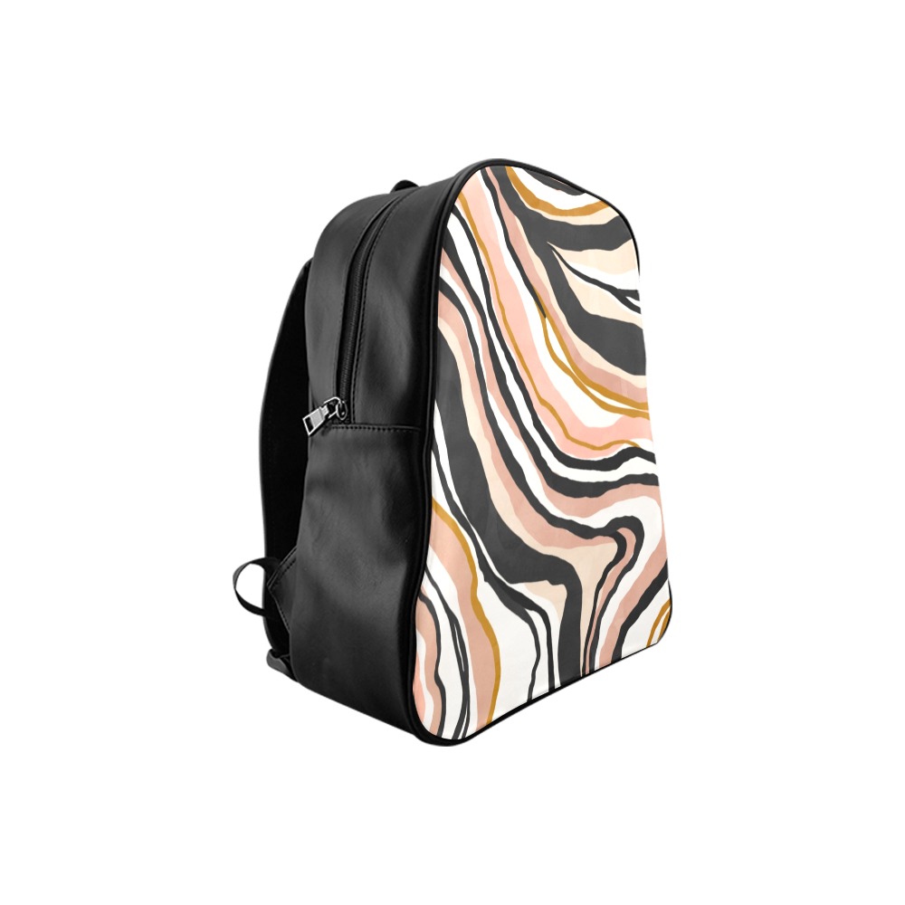 Wavy brush strokes waves School Backpack (Model 1601)(Small)