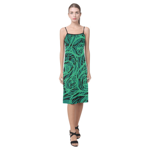 Graffiti Green Alcestis Slip Dress (Model D05)