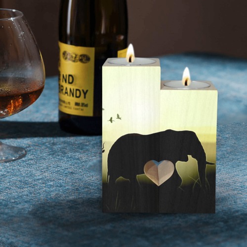 elephant Wooden Candle Holder (Without Candle)