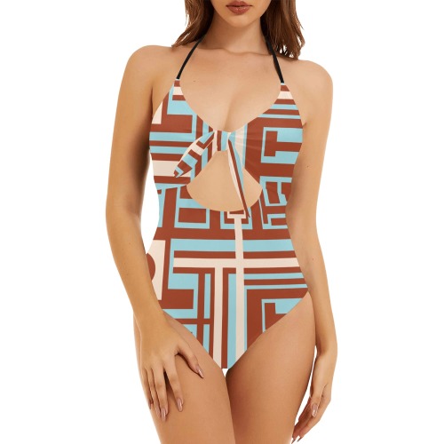 Model 1 Backless Hollow Out Bow Tie Swimsuit (Model S17)