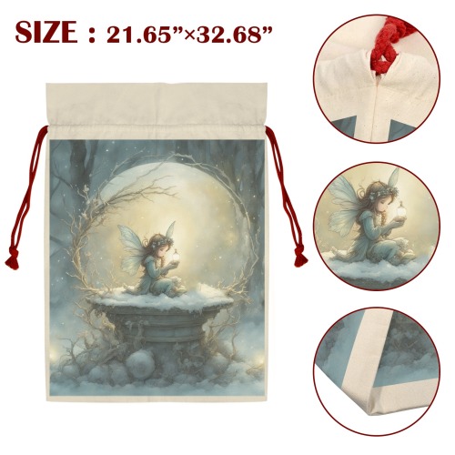 Christmas Wish Santa Claus Drawstring Bag 21"x32" (Two Sides Printing)