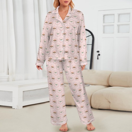 Dragonfly Garden Blush Silky PJs