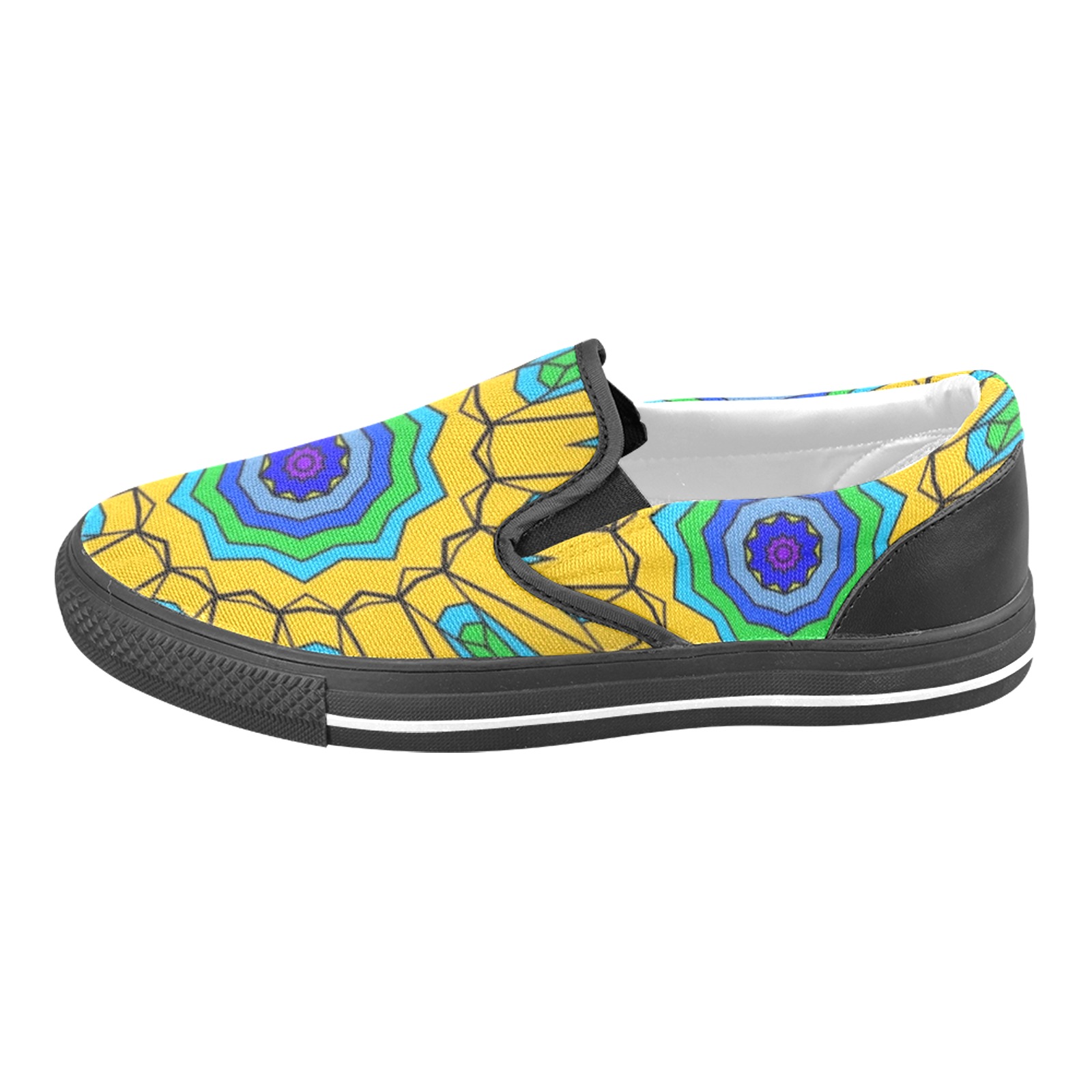 kaleidoscope hex b Slip-on Canvas Shoes for Kid (Model 019)
