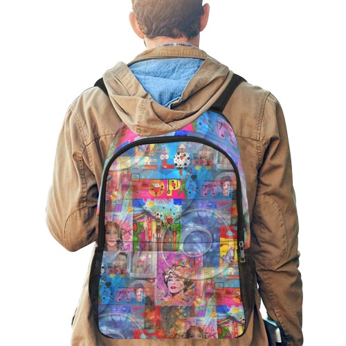 10 Years Bielow´s Popart by Nico Bielow Fabric Backpack with Side Mesh Pockets (Model 1659)