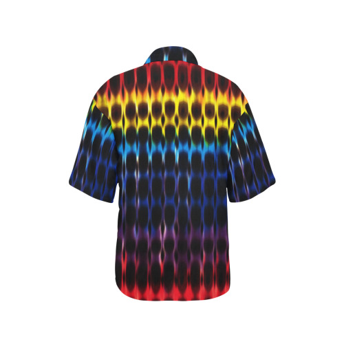 Modern Digital Hippie Tie-Dye All Over Print Hawaiian Shirt for Women (Model T58)