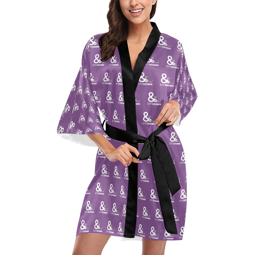 Robe purple black Kimono Robe