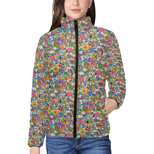 Cosmic Explosion Women's Stand Collar Padded Jacket (Model H41)