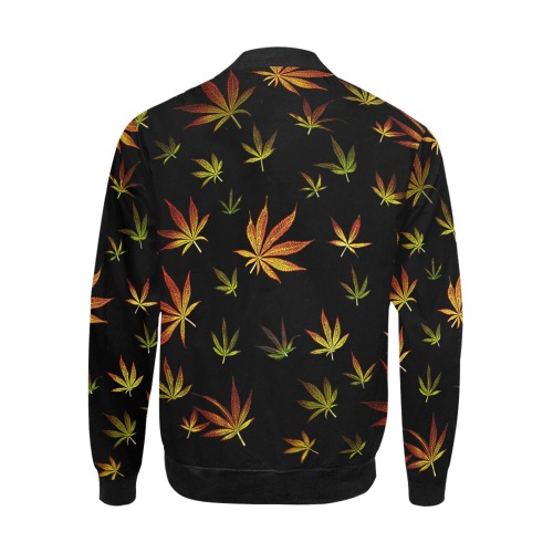 Marijuana Leaves All Over Print Bomber Jacket for Men (Model H31)