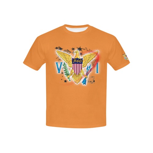 TRENDY LIONESS COUTURE VI FLAG  KIDS ORANGE TEE Kids' All Over Print T-shirt (USA Size) (Model T40)
