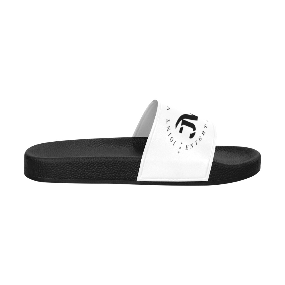 JVE Culture Unique Sliders (White and Black) Men's Slide Sandals (Model 057)