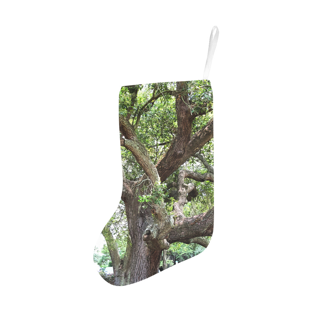 Oak Tree In The Park 7659 Stinson Park Jacksonville Florida Christmas Stocking (Without Folded Top)