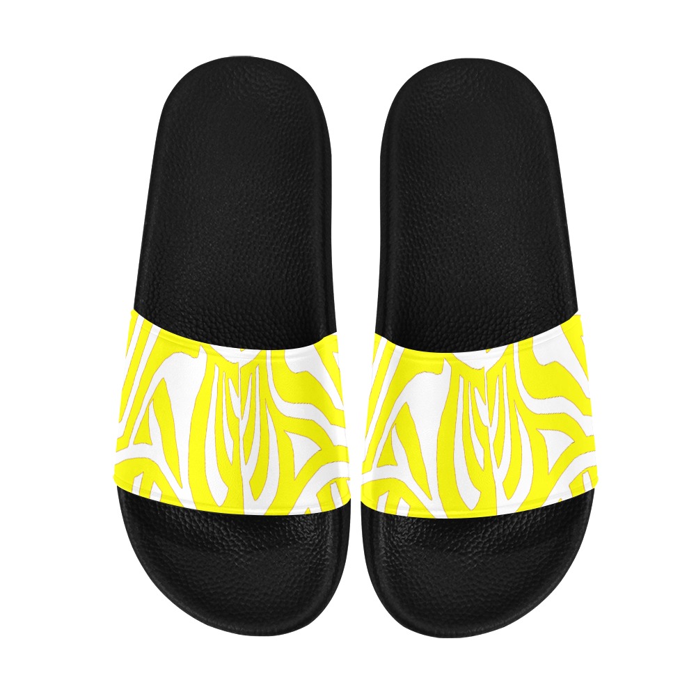 aaa yellow b Men's Slide Sandals (Model 057)
