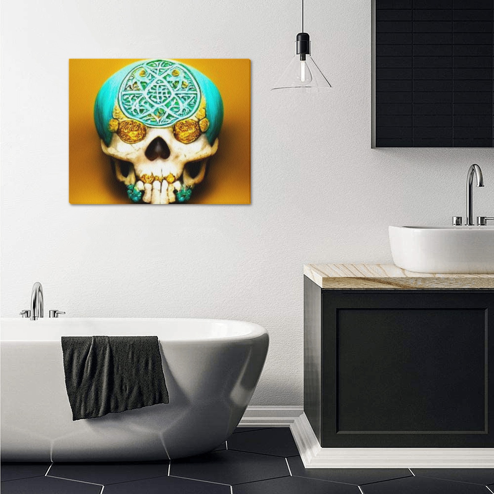 ornate skull 4 Frame Canvas Print 20"x16"