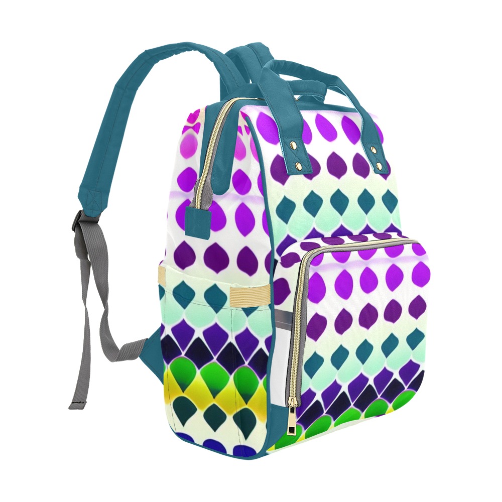 rainbow_pattern_abstract_TradingCard Multi-Function Diaper Backpack/Diaper Bag (Model 1688)