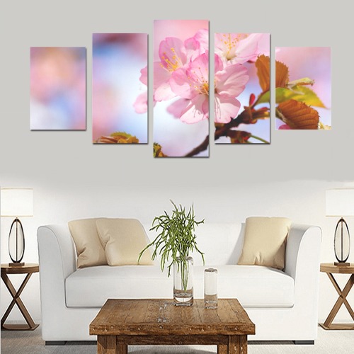 Beauty, love, wisdom of sakura cherry flowers. Canvas Print Sets D (No Frame)