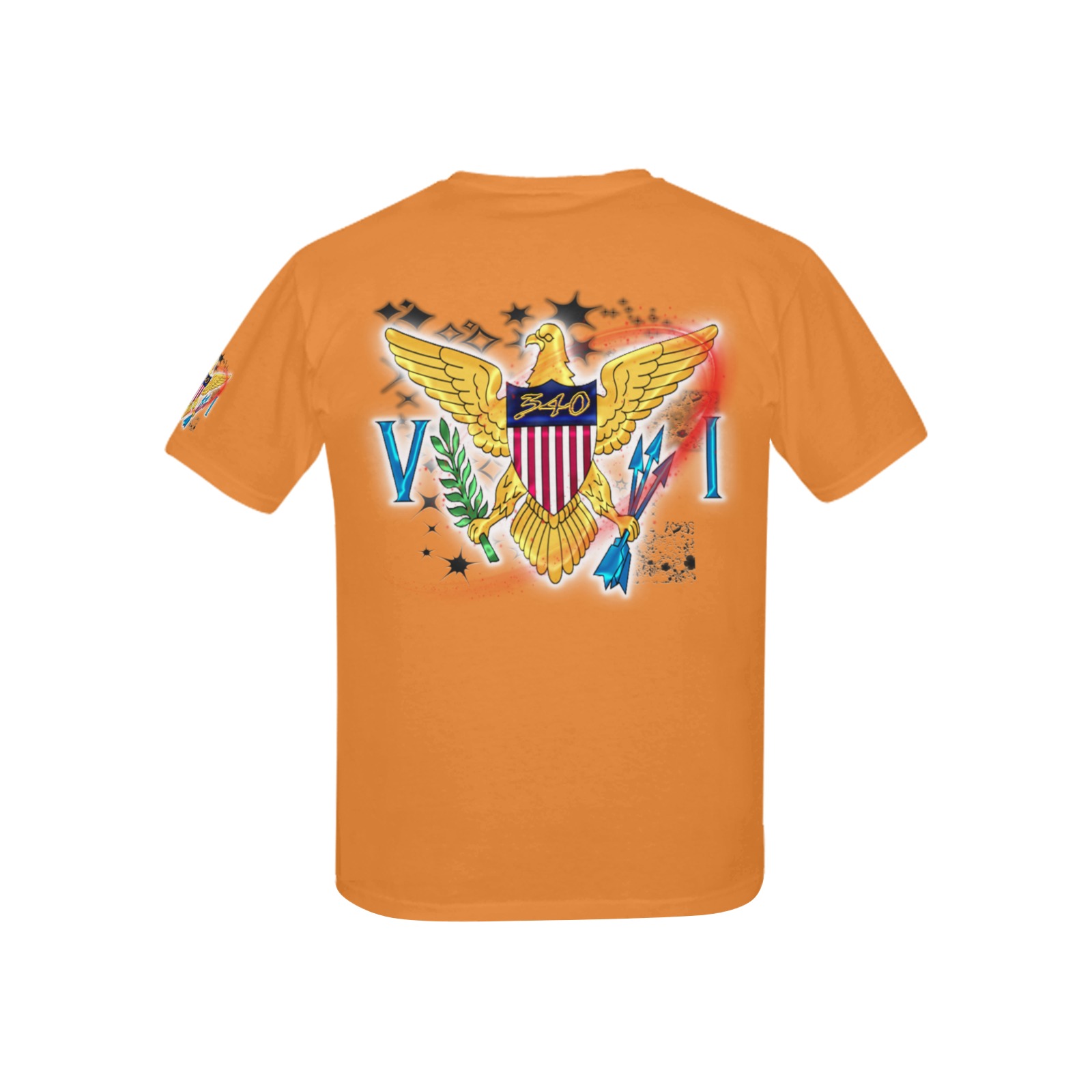 TRENDY LIONESS COUTURE VI FLAG  KIDS ORANGE TEE Kids' All Over Print T-shirt (USA Size) (Model T40)