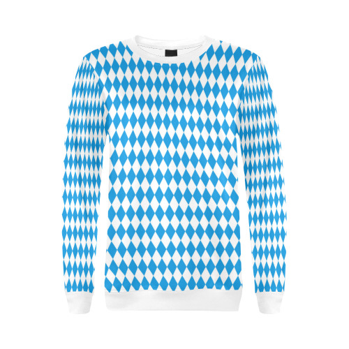 German State Of Bavaria - Flag Colors Pattern All Over Print Crewneck Sweatshirt for Women (Model H18)