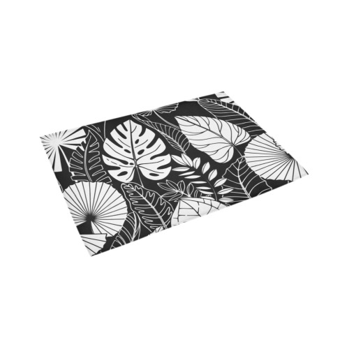 Black White Palms Azalea Doormat 24" x 16" (Sponge Material)