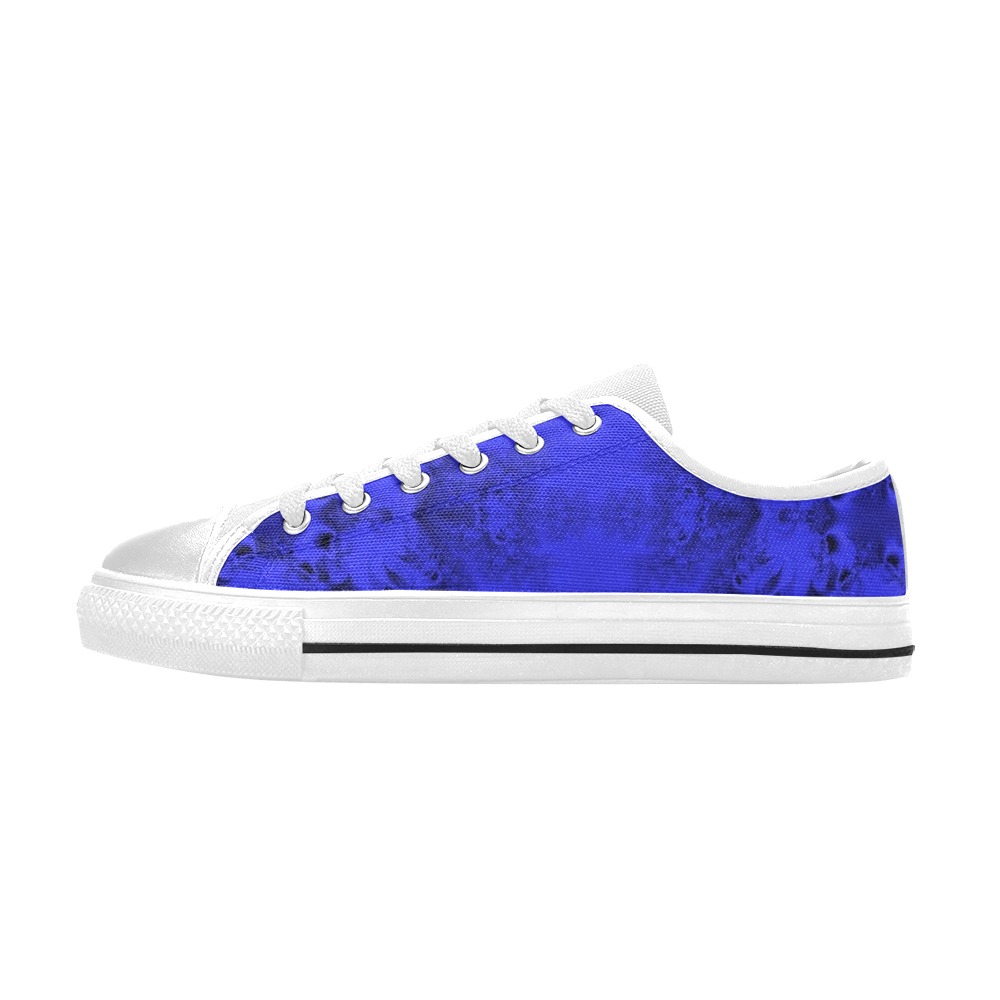 Midnight Blue Gardens Frost Fractal Women's Classic Canvas Shoes (Model 018)