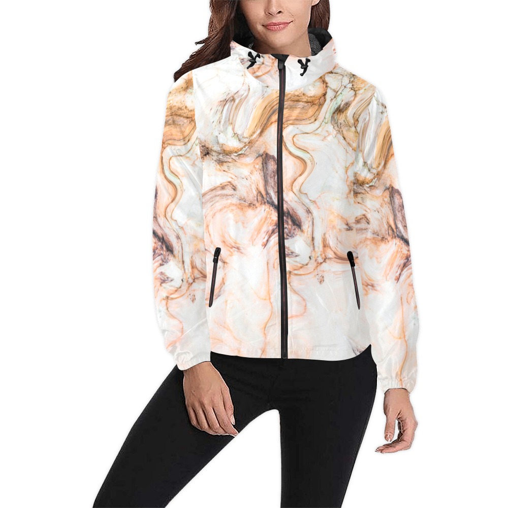 Abstract_pink_marble_mosaic Unisex All Over Print Windbreaker (Model H23)