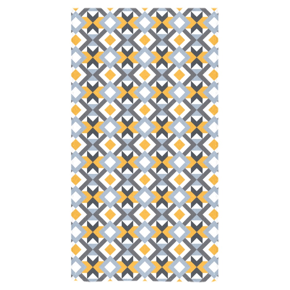Retro Angles Abstract Geometric Pattern Bath Towel 30"x56"