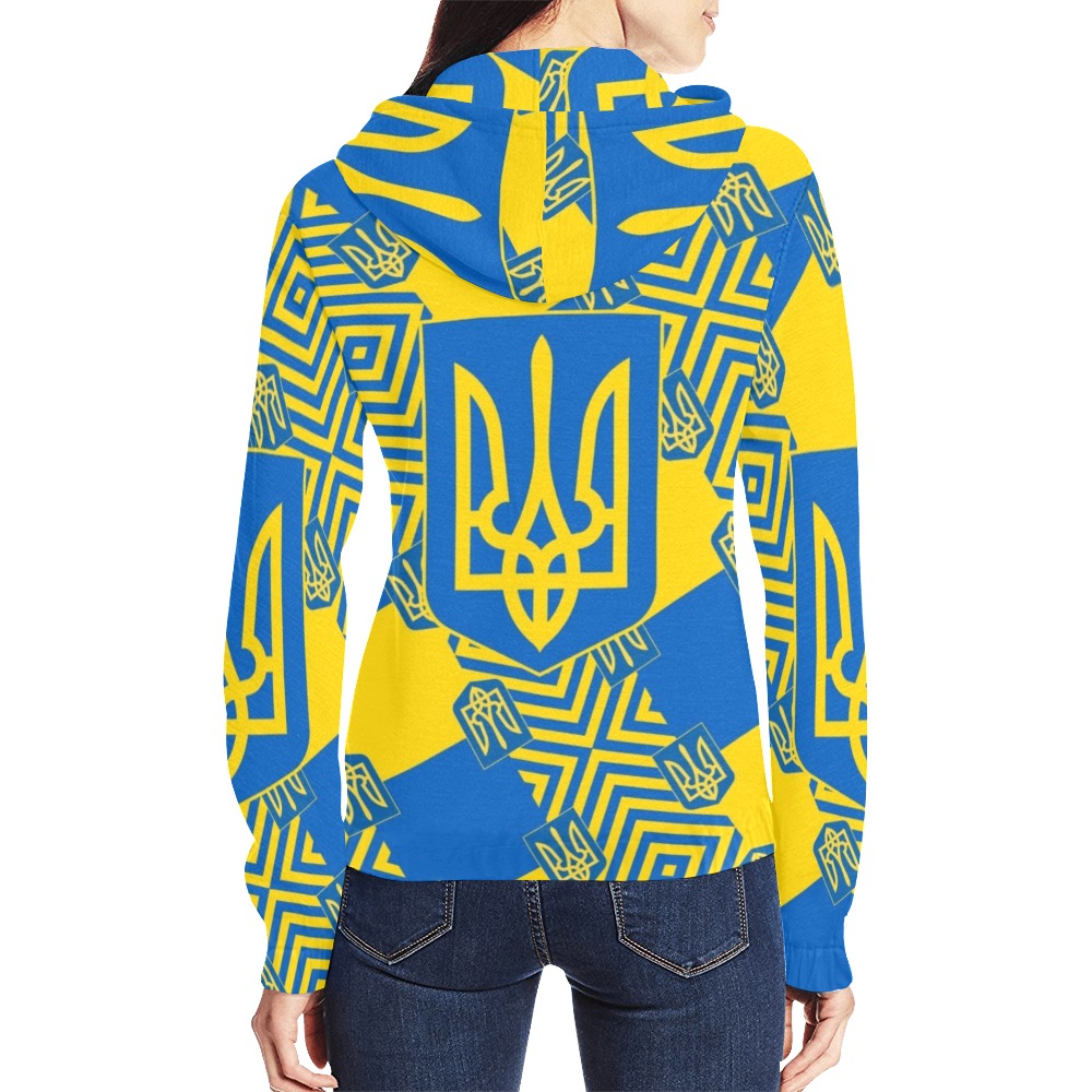 UKRAINE 2 All Over Print Full Zip Hoodie for Women (Model H14)